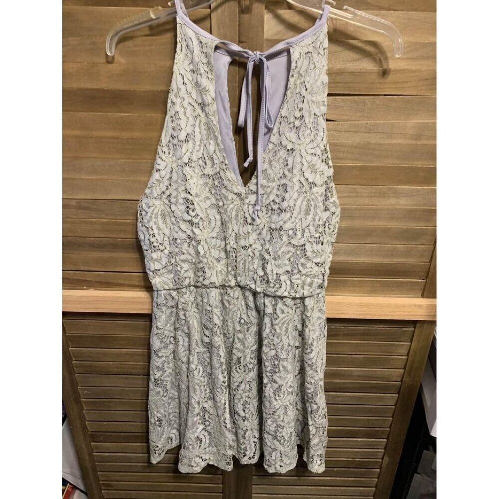 Embrace Lined Lace Party Dress Boho Cottage Y2K Gray Size Large - Picture 3 of 8